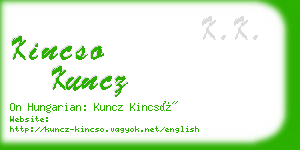 kincso kuncz business card